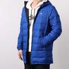 Adidas Reversible Mid-Length Hooded Color Block Striped Logo Down Jacket Men Outerwear Blue Black DM1968