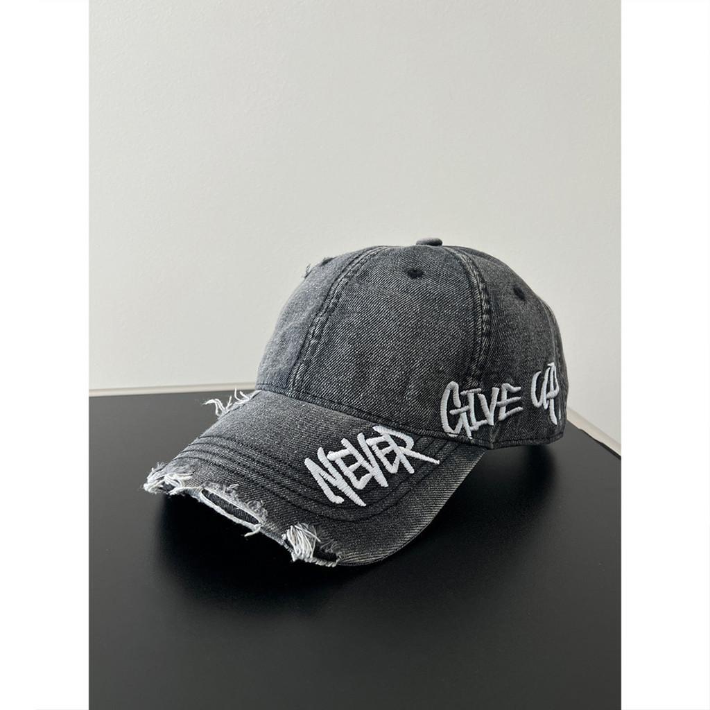 Classic Denim Baseball Cap With Embroidered Letters For Casual Summer Style