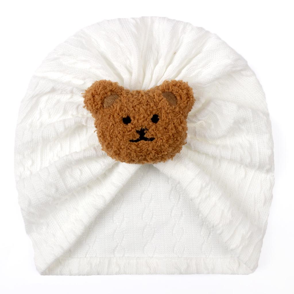 Spring & Autumn Cute Bear Baby Jacquard Pullover & Headband Hat