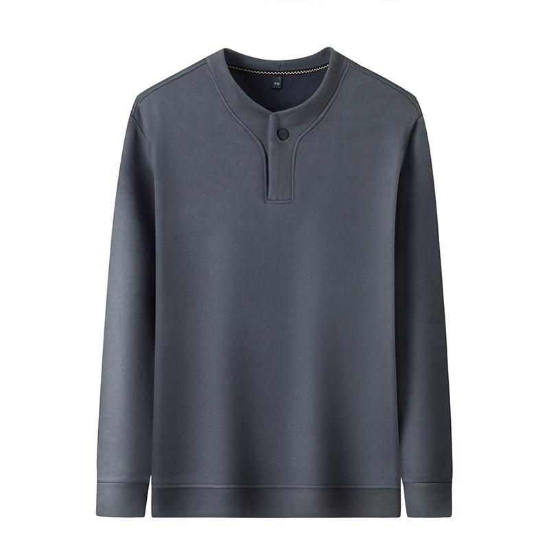 Men's New Arrival Fleece-Lined Hoodie - Simple, Stylish, and Warm with a Single-Button Closure and Long Sleeves.