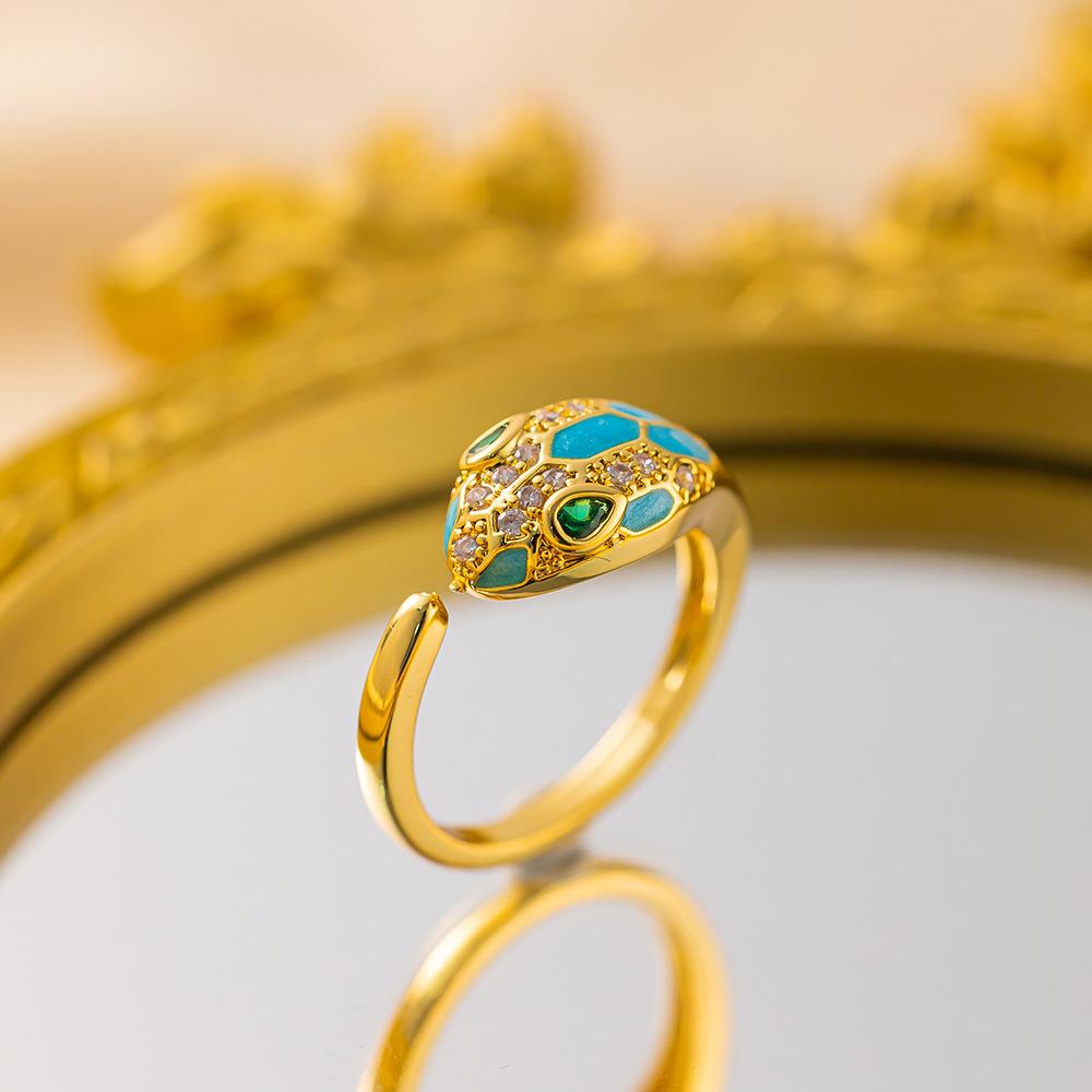 Exquisite super flash zircon ring for girls, light luxury, high-end sense opening adjustable ring, simple real gold electroplating