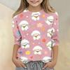 Kinder Tierdruck Rundhals Dreiviertelarm Lässiges T-Shirt Leichter Weicher Stoff Bequeme Passform Geeignet für den Alltag