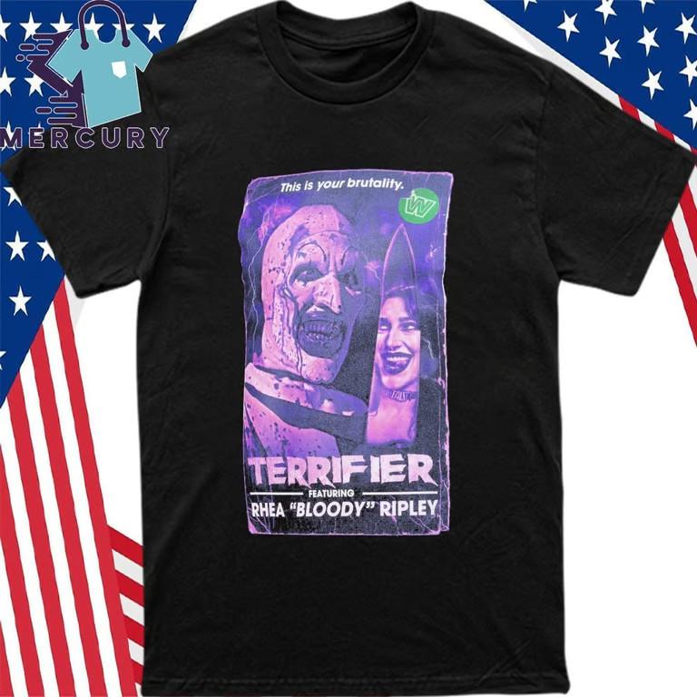 Футболка унисекс с обложкой VHS «Rhea Ripley x Terrifier» L
