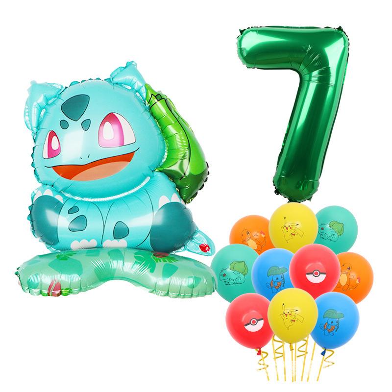 Standing Pokémon Pikachu Squirtle Child Elf Birthday Aluminum Film Printing Latex Balloon Gift