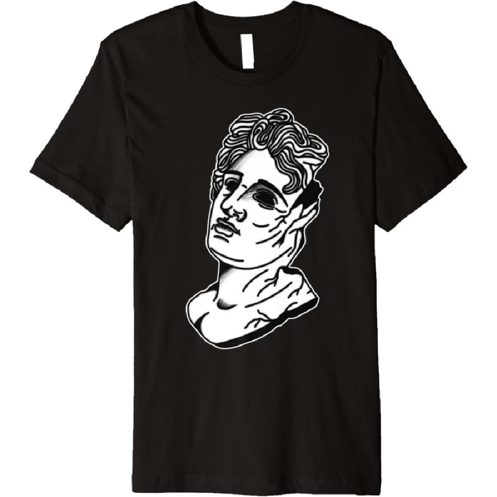 

Broken Statue Greek Apollo Blackwork Minimal Premium T-Shirt XXXXXL чорний