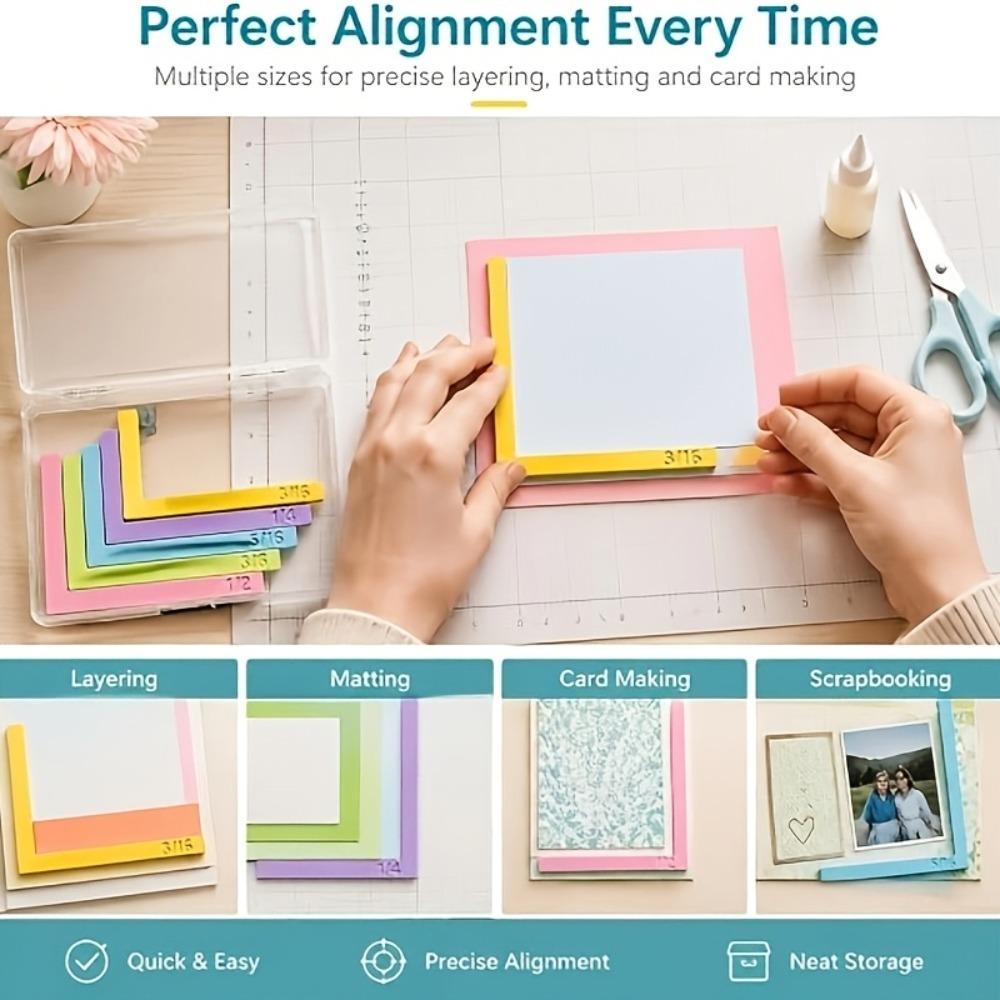 5/7pcs Multi-size Paper Crafting Alignment Guides Color-coded Spacing Locator Tools Card Making