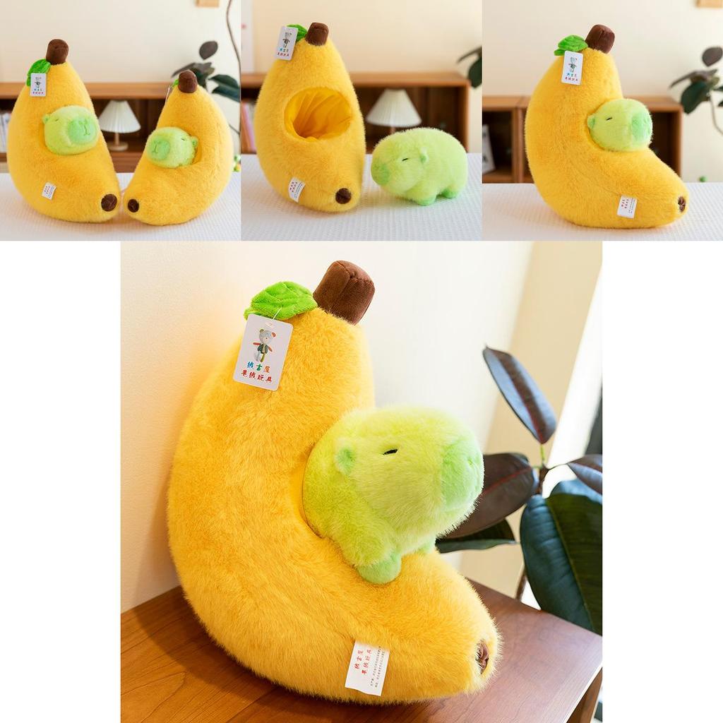Adorable Banana Capybara Plush Doll With Ultra Soft Short Pile Fabric For Kids And Collectors