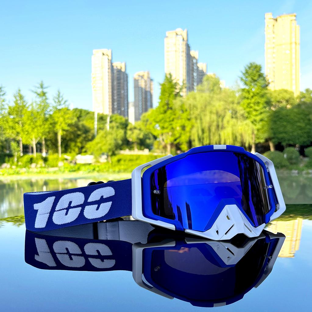 100 Motorcycle Goggles Dustproof Racing Glasses Windproof for Men & Women Motocross Cycling Skiing Outdoor Off-Road Bike Goggle