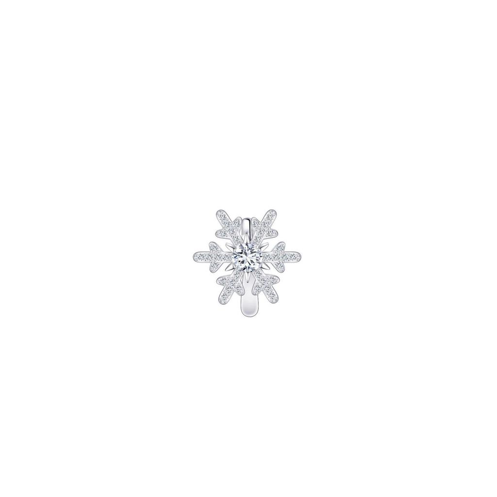 Exquisite Snowflake Zirconia Ear Cuff - No Piercing Required, Super Shiny Design for a Wintery Luxurious Look