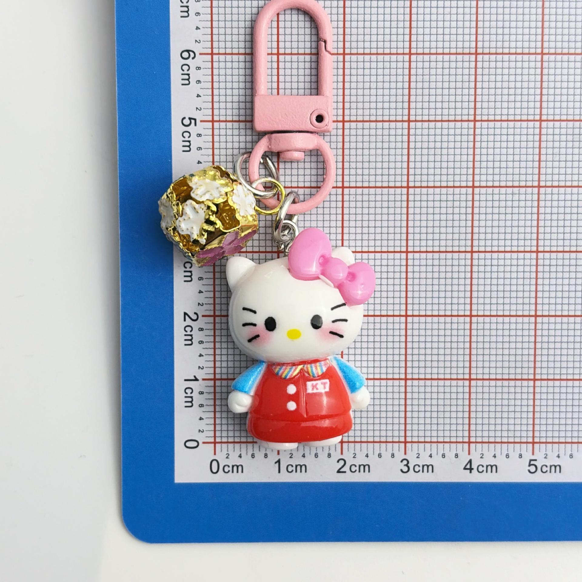 Cute Cartoon Cat Bow Keychain Pendant - Girly Heart Backpack Accessory, Small Gift