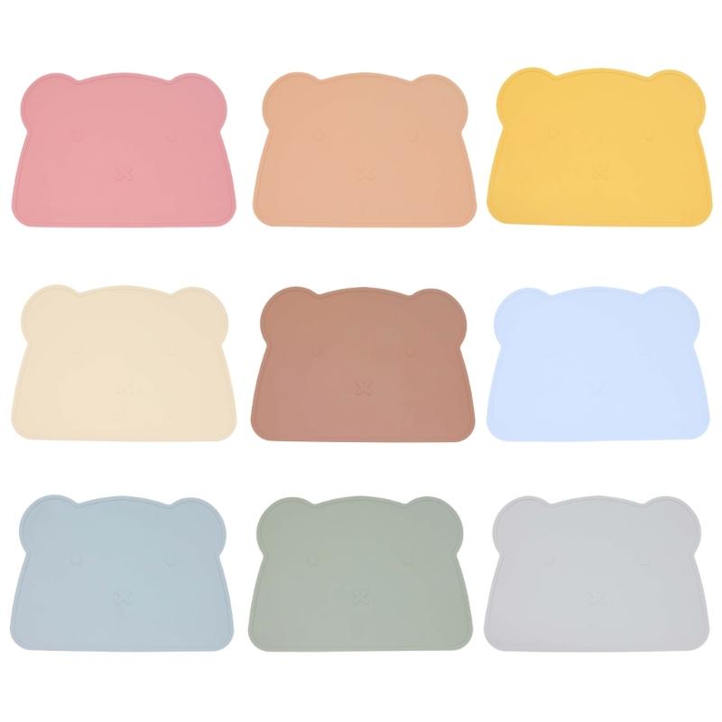 Kinder Platzdeckchen Silikon Bär Platzdeckchen Rutschfestes Platzdeckchen für Baby Kleinkind Tragbare Essunterlage BPA Frei Wiederverwendbares Platzdeckchen