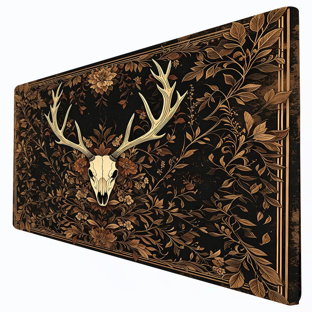 Floral Deer Skull MTG&TCG Tabletop Game Mat Magic Party Playmat Durable Rubber for Games 35X60cm Mouse Pad PC Offices Desk Mats