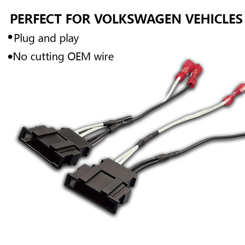 4PCs Door Speaker Wiring Harness Adapter Replacement for VW Beetle Golf Passat