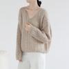 Hollow Out Thin Knitted Sweater for Women Simple and Lazy Style for Spring and Summer Pullover Sweater for Women Loose Top