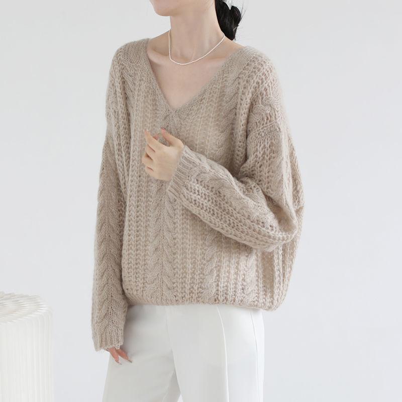 Hollow Out Thin Knitted Sweater for Women Simple and Lazy Style for Spring and Summer Pullover Sweater for Women Loose Top
