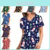 Christmas Nurse Uniform T Shirt With Print For Holiday Cosplay And Casual Wear