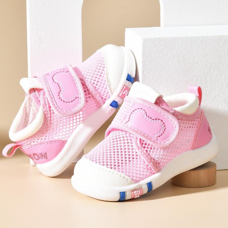 Baby girls' sandals, summer learning-to-walk shoes, 0–1/2 years old infant anti-slip soft sole mesh shoes, boys' baby shoes