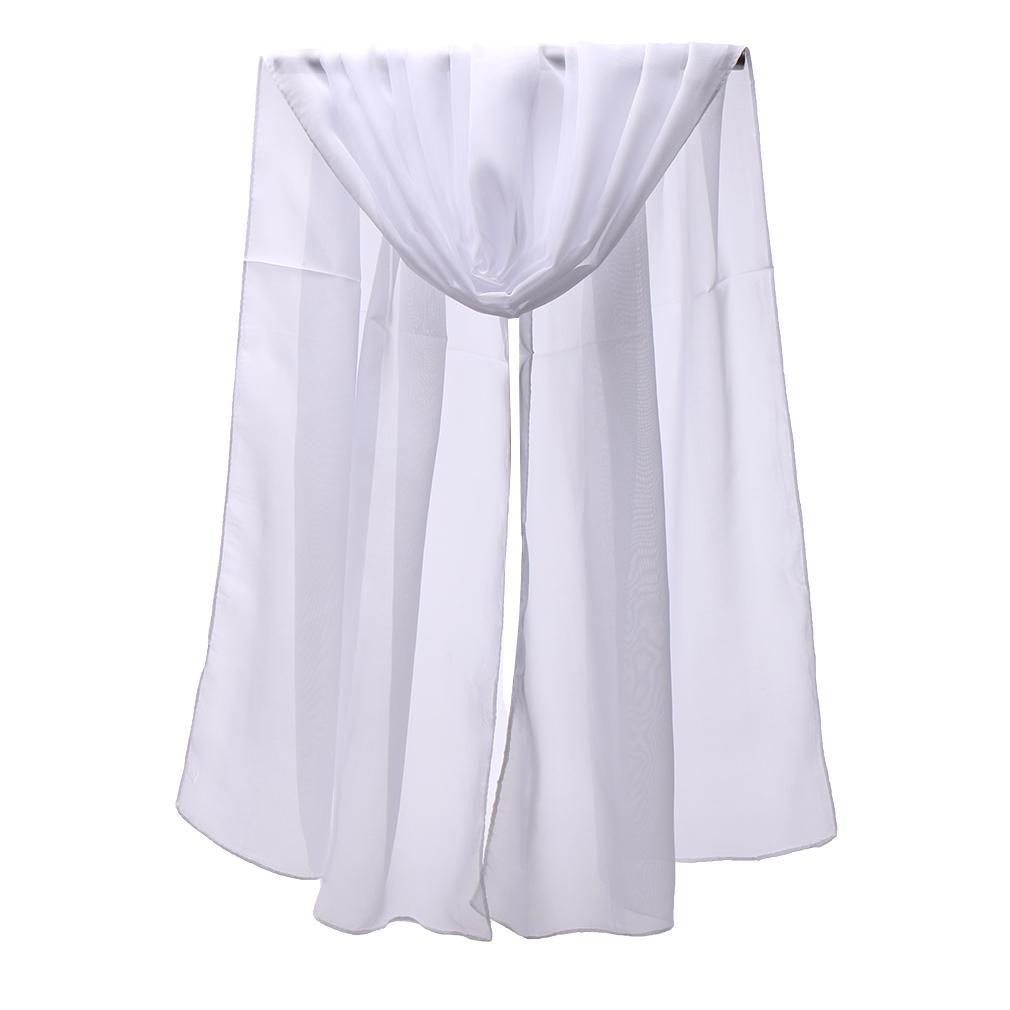 Plain Georgette Chiffon Scarf Women'S Long Wraps And Shawls Lady Through Scarves Small Lightweight Hijabs Sun Protection Stoles