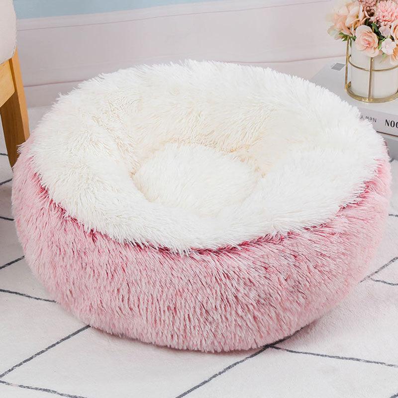 Winter Plush Two-color Doghouse Round Cat Nest Sleeping Comfort Pet Nest Plush Non-slip Nest