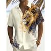 Herren Tierprint 3D-Druck Hemd Button-Up Hemd Freizeithemd Sommerhemd Kurzarm Tägliche Urlaubsbekleidung