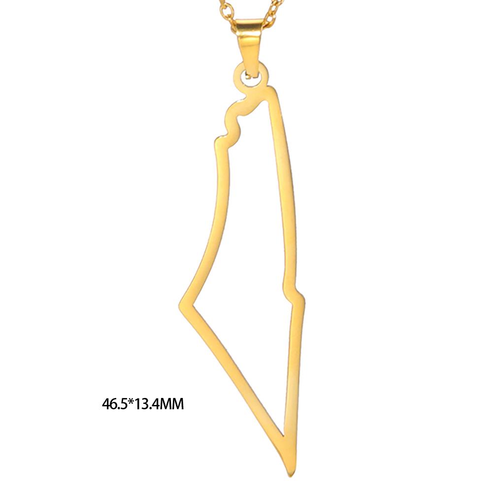 Teamer Acier Inoxydable Étoile de David Carte d'Israël Lettre Hébraïque Breloque Pendentif pour Fabrication de Bijoux Collier DIY Vente en Gros