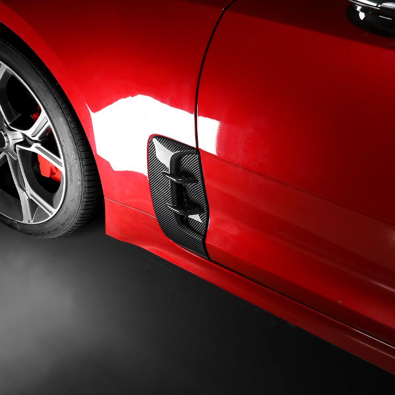 For Kia Stinger 2018- LHD/RHD Carbon Fiber Style Body Side Fender Vent Cover Trim Exterior Decor Car Styling Accessories