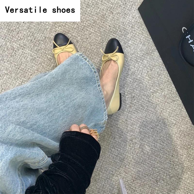 Nazouvací dámské boty Mary Jane Módní Mělké S motýlkem Dámské Pohodlné Mix barev Chůze Baleríny Obuv