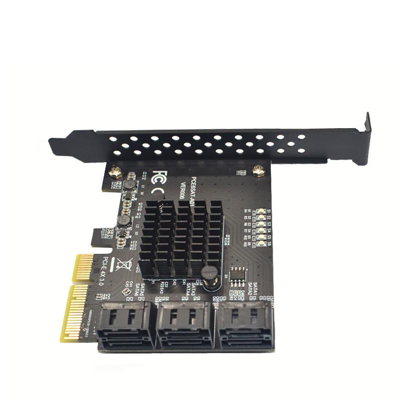 6 Port SATA 3 PCI Express Expansion Card PCI-E/PCIE SATA Controller SATA Multiplier SATA3 6Gbps ASMedia ASM1166 Chip for HDD SSD
