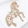 Dainty Enamel Horse Pin With Rhinestones Elegant Animal Lapel Accessory For Parties Event Daily Accessories