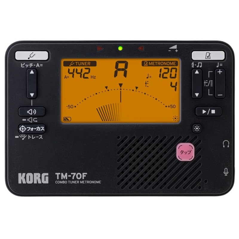 Korg TM-70F BK Tuner Metronome + CM-400 BK Tuner Microphone Set (Black)