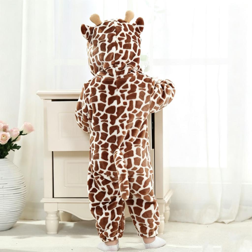 Gezellige Zachte Peuter Kinderen Flanellen Dieren Pyjama Jumpsuit Loungewear