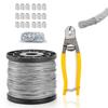 Doushu Coated 50M Vinyl Includes Wire Rope Stainless Steel Wire Clothesline 7x7 Breaking Load 637kg Includes 50 Aluminum Suitable for Typhoon Antenna