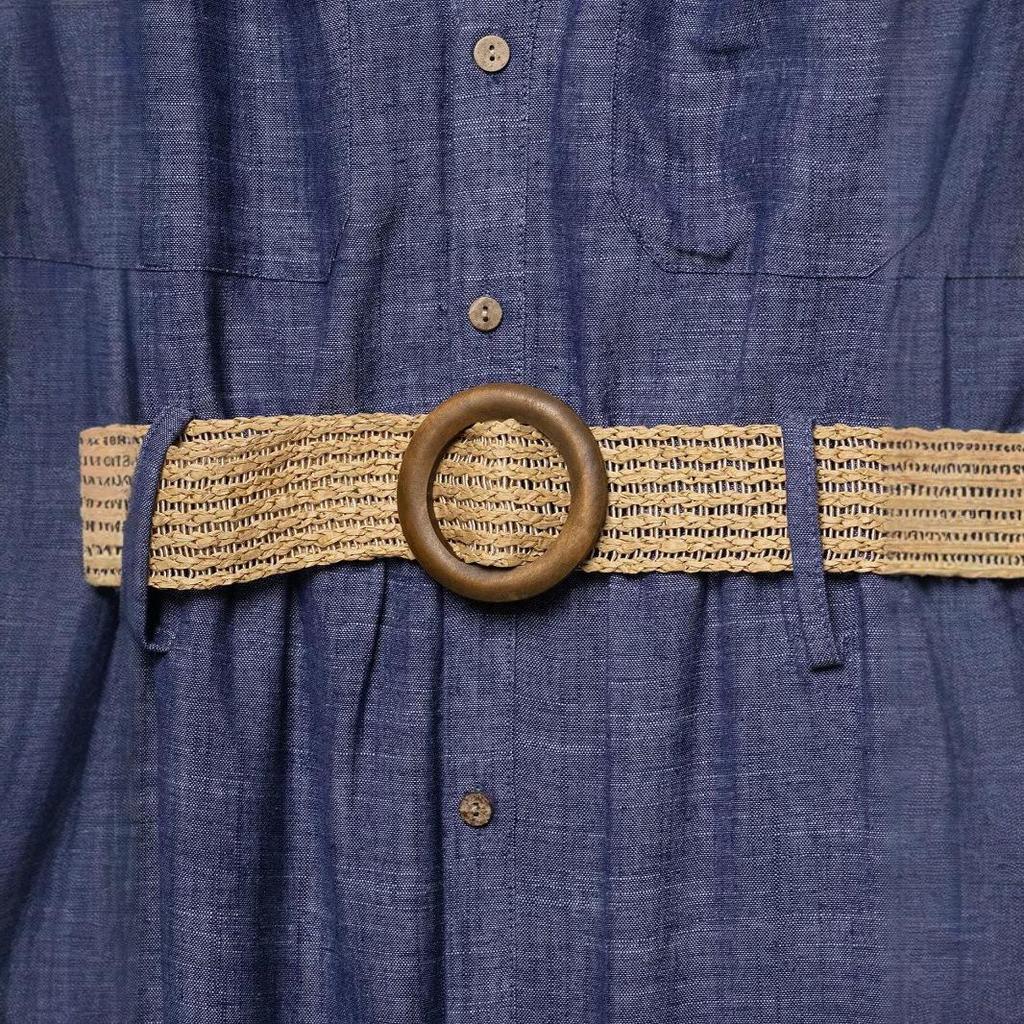 TAOP&ZA Women's Elegant Summer Midi Dress with Belt