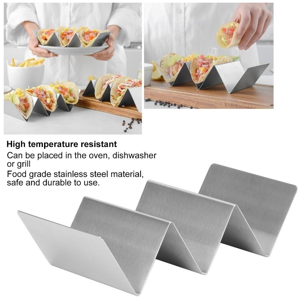 6pcs W Wavy Shape Taco Holder Stand Stainless Steel Baked Taco Rack  Table Presentation
