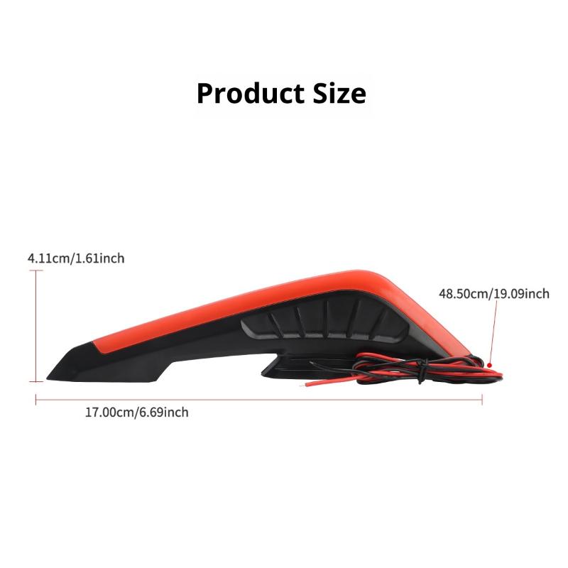 2Pcs Fixed Wind Wings With LED Light Adhesive Decoration Sticker Motorcycle Front Side Spoiler Winglets Aerodynamic Wing Set