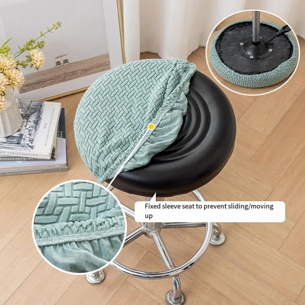 Stretchable Bar Round Stool Cover Thickened Stool Cushion Cover Soft Seat Chair Slipcover