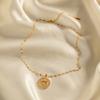 2024 Newest Fashion Pendant Necklace PVD Gold Plated Stainless Steel Sun Moon Engraved Pendant Classic Coin Pendant Jewelry