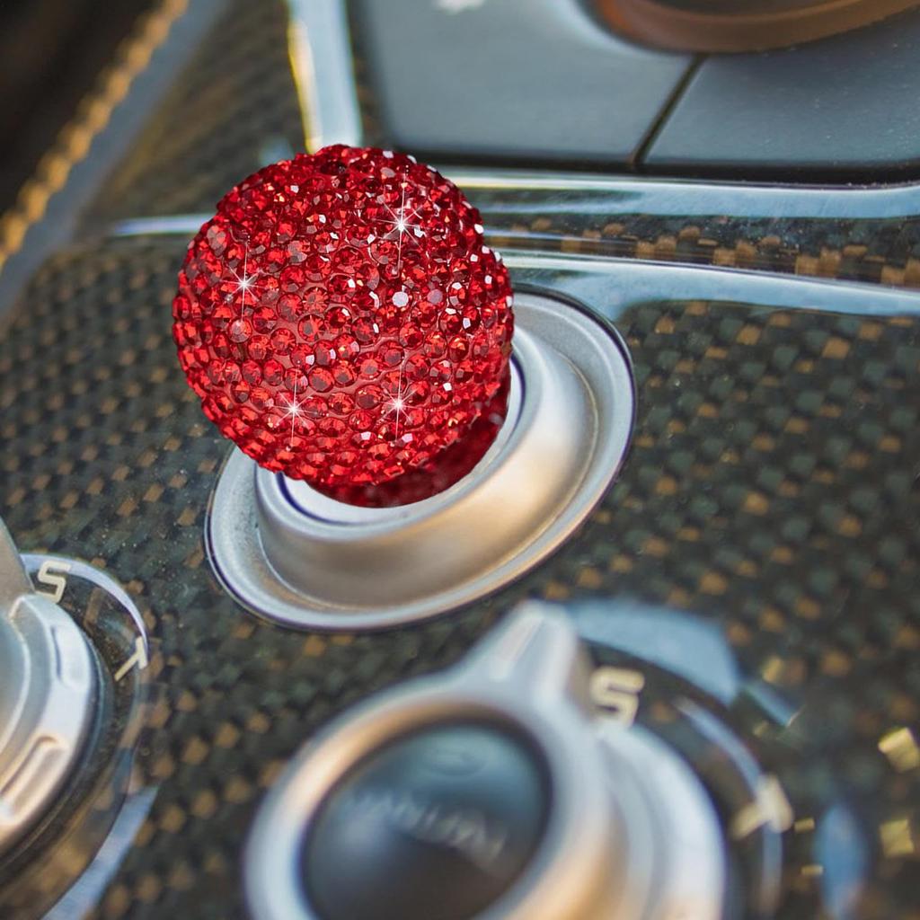 Car Push To Start Button Rocker Switch Diamond Car Deco Button One-Touch Start Cover