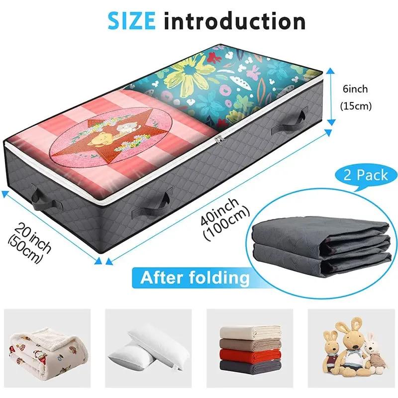 Under Bed Storage Bag For Portable Foldable Quilt Bags Wardrobe Clothes Organizer Storage Box Dustproof Organizer Large Capacity