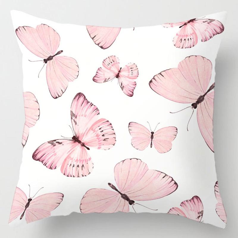 Pillow Bedside Cushion Cushion Butterfly Print Pillow Case Soft Sofa Pillow Office Chair
