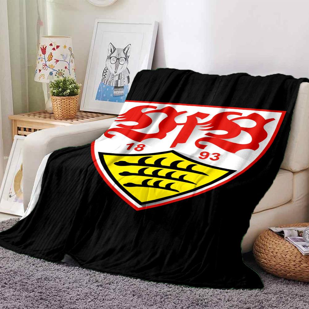 VfB Stuttgart Football Club Flannel Throw Blanket, Soft Warm Sofa Bed Cover, Soccer Fan Home Decor Gift for Living Room Bedroom