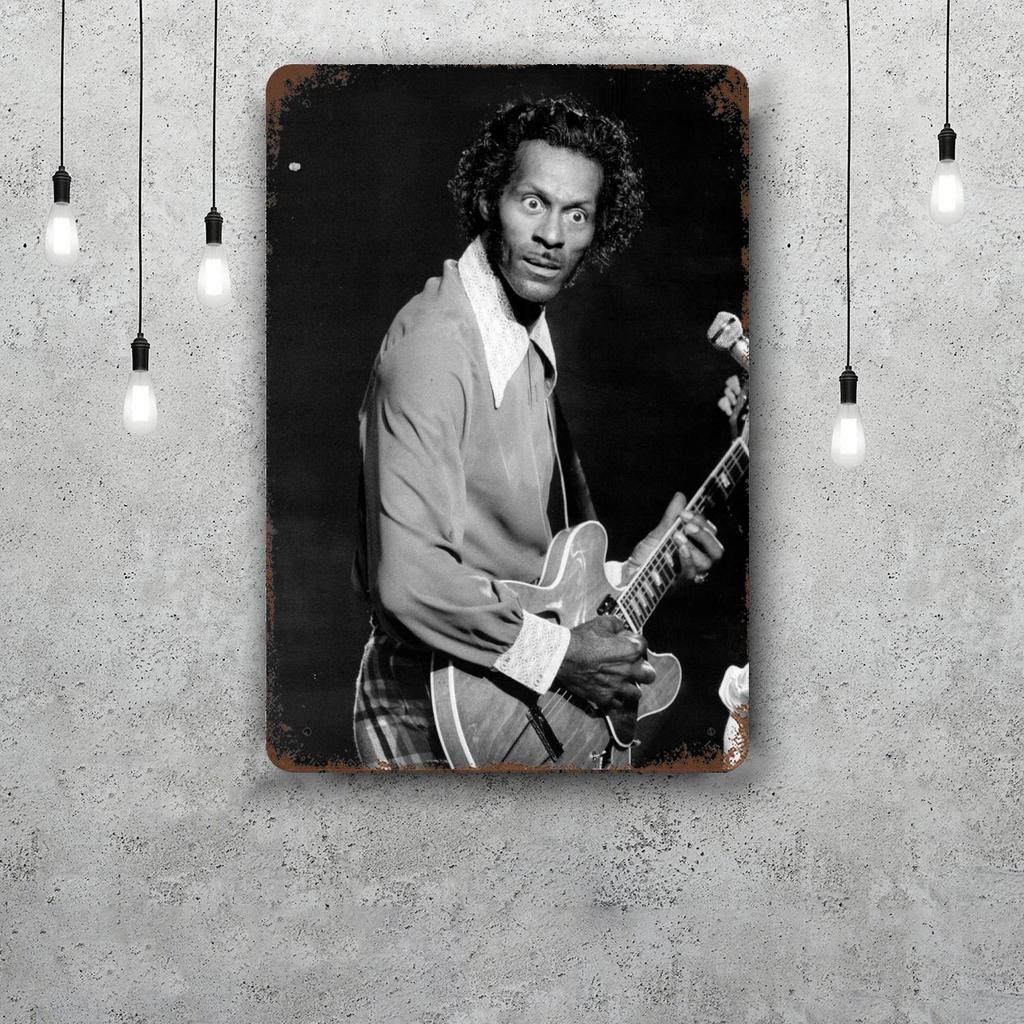 Chuck Berry Band Decor Poster Vintage Tin Sign Metal Sign Decorative Plaque for Pub Bar Man Cave Club Wall Decoration
