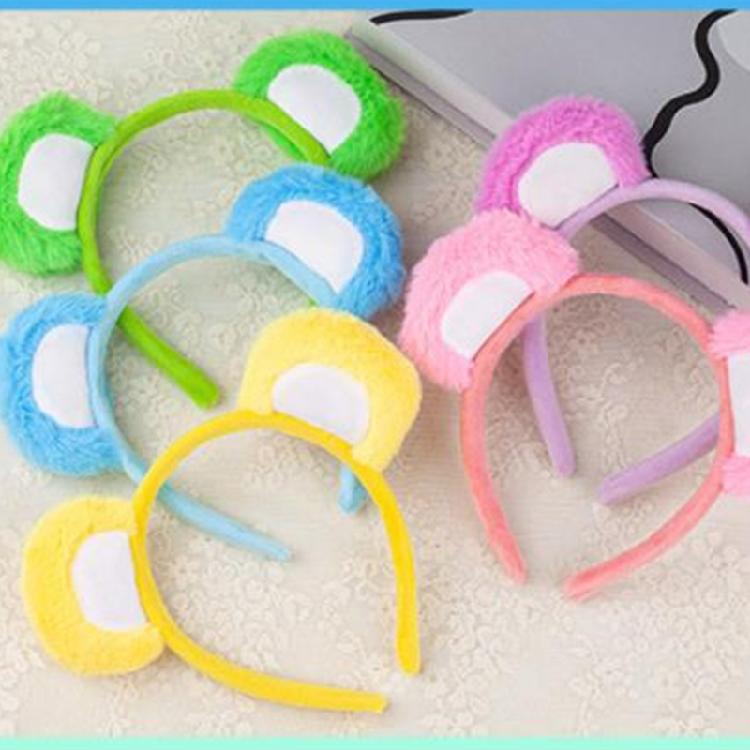 Cartoon Bear Ear Plush Headband Cosplay Costume Hairhoop Birthday Party Hairband Women Face Washing Hairhoop Accessories