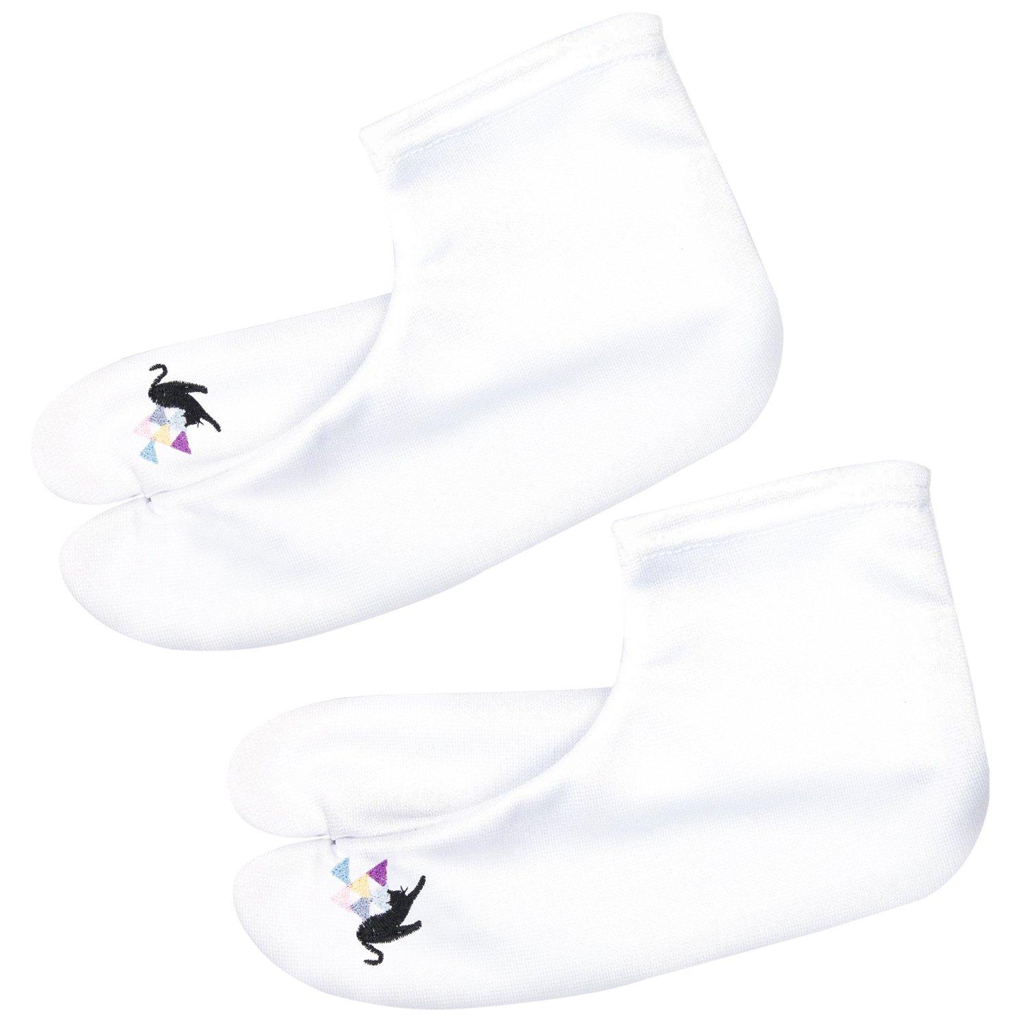 KYOETSU Вышитые носки таби с японским узором и чехлом таби, женские, нескользящие (Размеры 23-24 см, Дизайн)