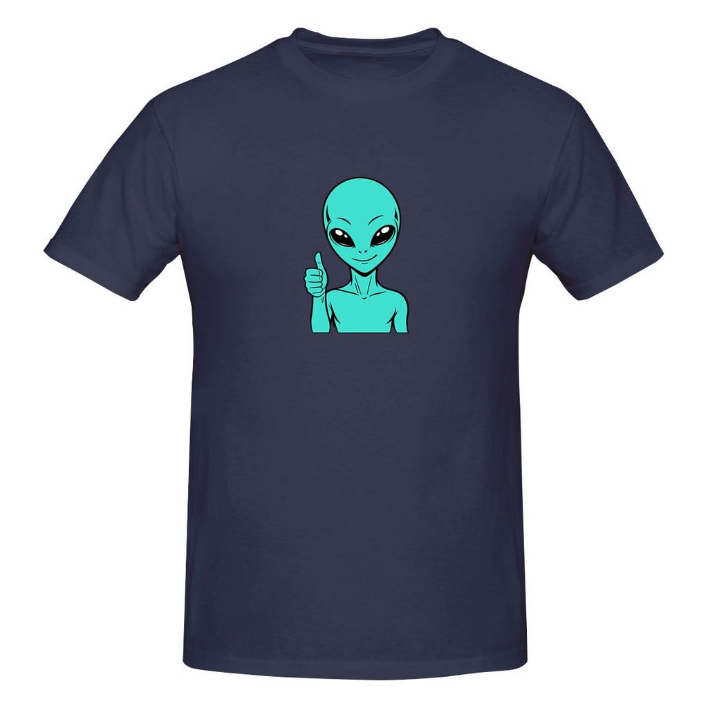 Zorgo Alien Thumbs Up Funny Space Alien Approval Sticker Slim Fit Tshirt Casual And Relaxed Solid Colors Short Sleeve