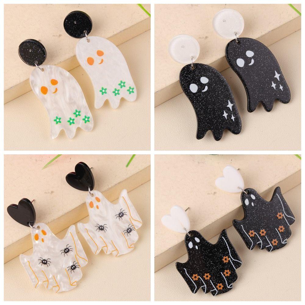 

1 Pair Pumpkin Halloween Ear Pendants Retro Acrylic Ear Ornaments Party Supplies