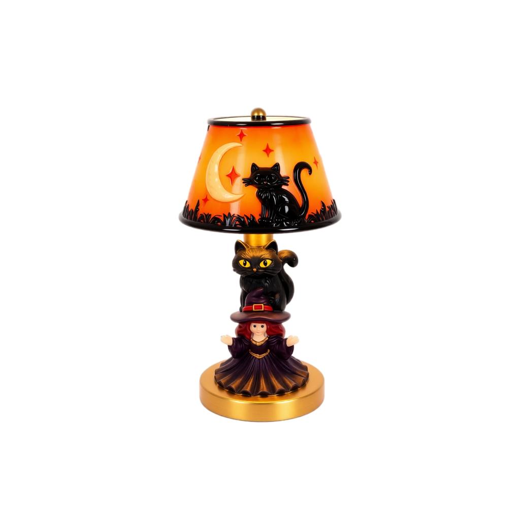 Halloween Pumpkin Night Light Lamp, Resin Tabletop Decor for Home Decoration