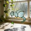 Lustige Katzen Erbrechen Sonnenfänger Acryl Fenster Sonnenfänger Dekorationen Geburtstagsgeschenk Frauen Buntglas Fenster Hängende Dekorationen
