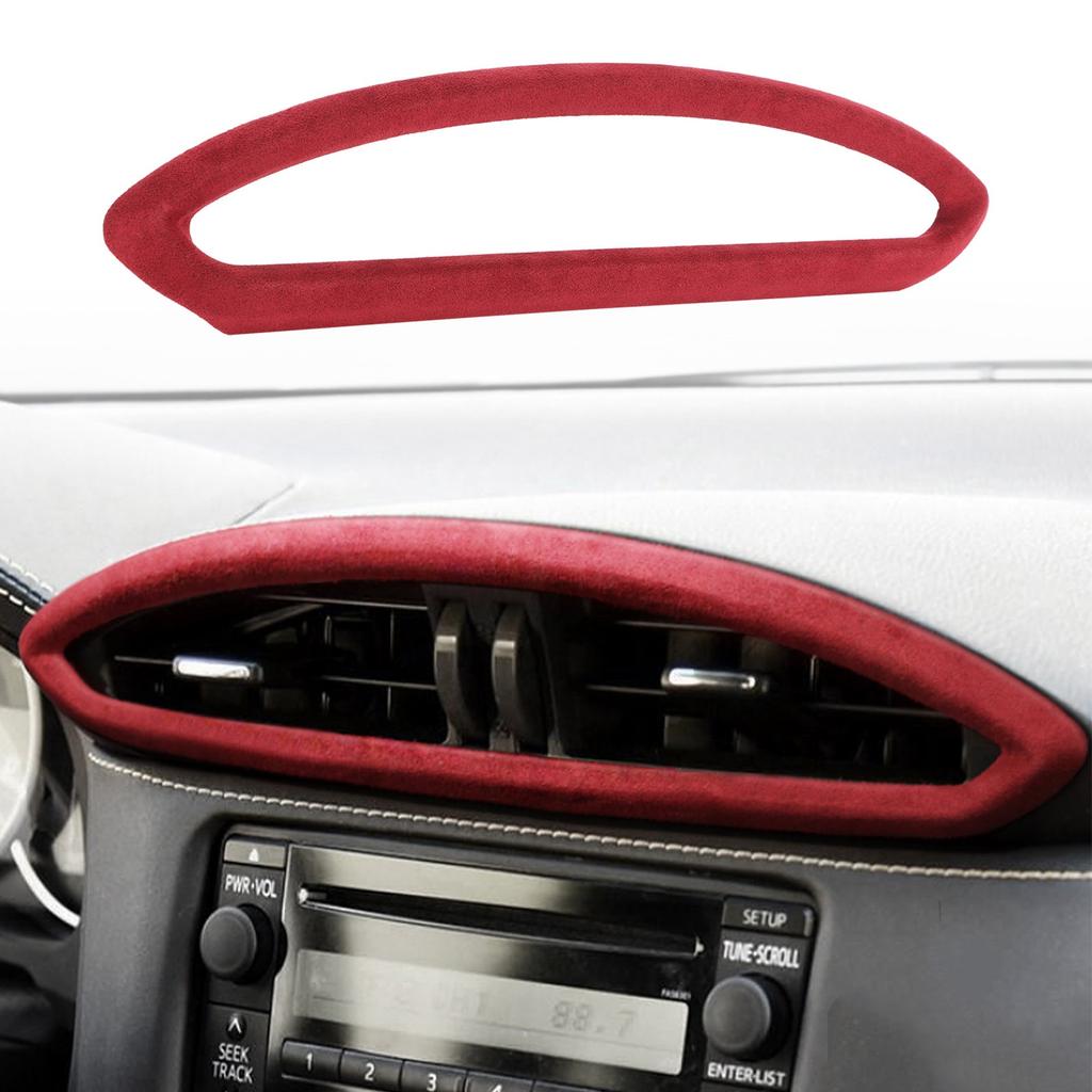 Central Console Air Outlet Frame Trim AC Vent Suede Cover Decor Fit for Subaru BRZ 2013‑2020Bright Red
