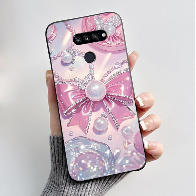 Weiche Hülle für LG K50S K40S Handyhülle LMX540HM LM-X540 LMX430HM LM-X430 Modischer Schmetterling Blume Schwarzer Silikon-Stoßfänger Abdeckung